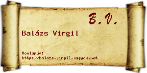 Balázs Virgil névjegykártya